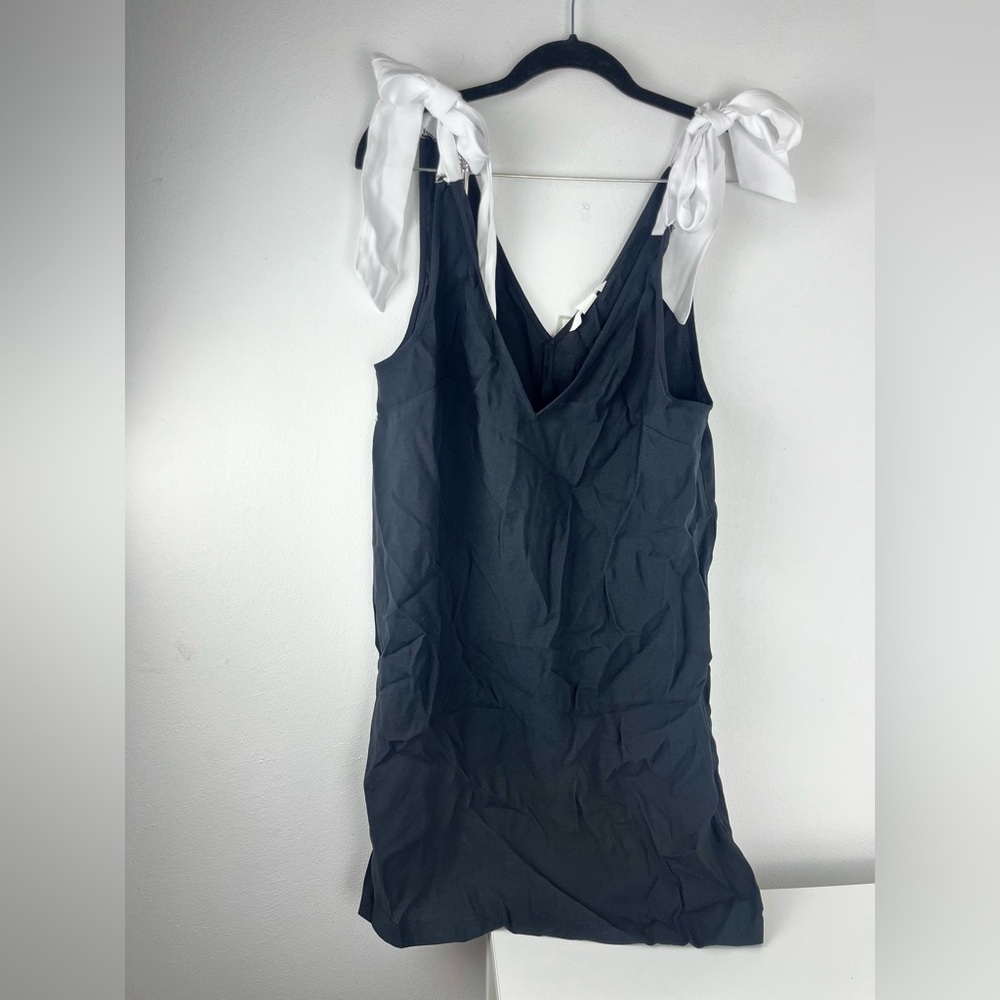 Black Dress with White Bow Straps
